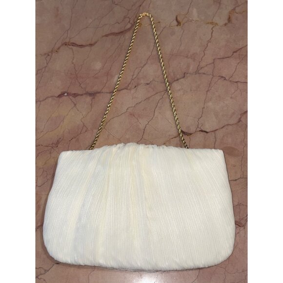 Loeffler Randall Cream Clutch with Gold Chain - Picture 7 of 15